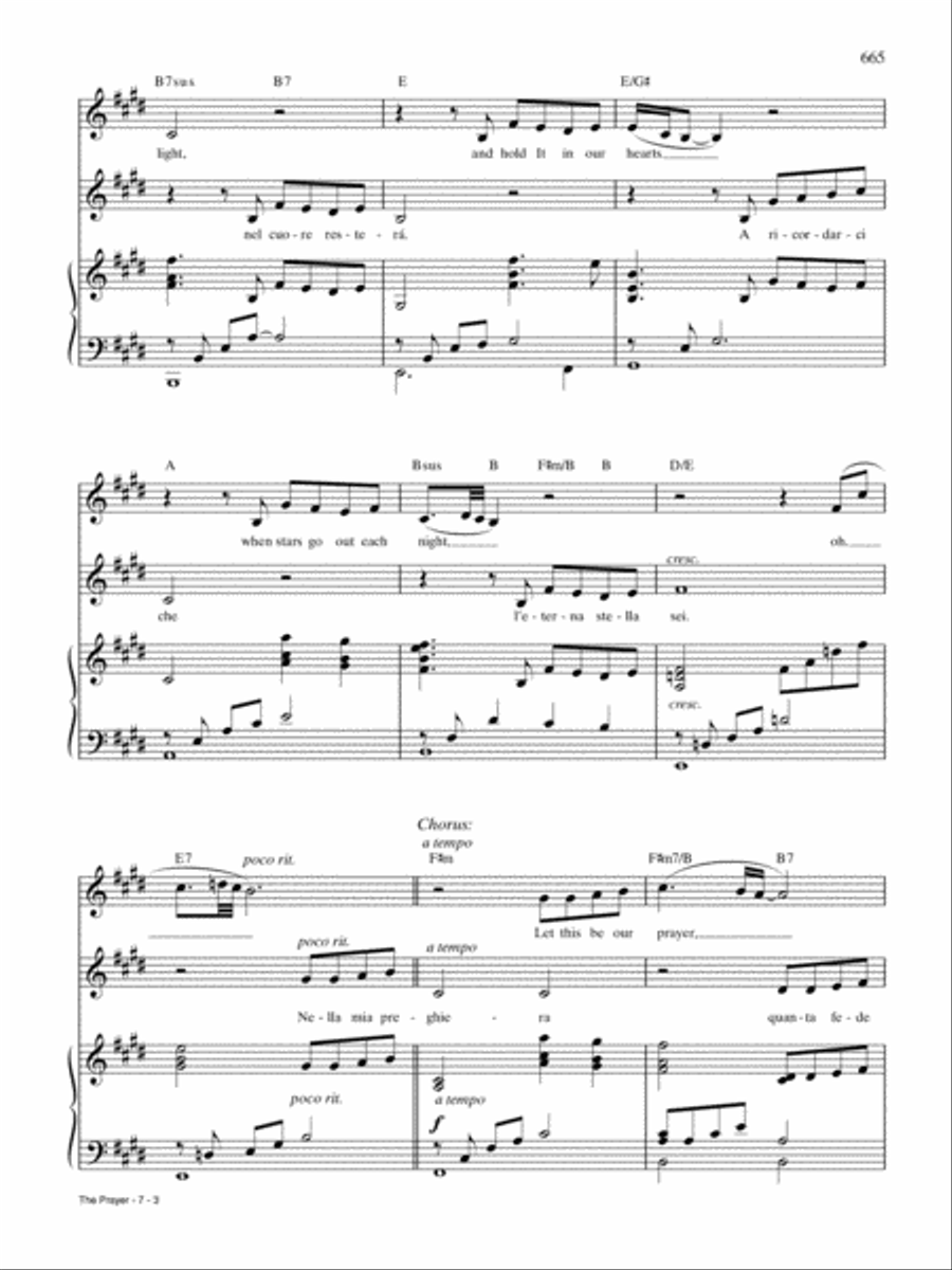 The Prayer (Italian/English Version) Piano, Vocal, Guitar scores gallery preview page 3