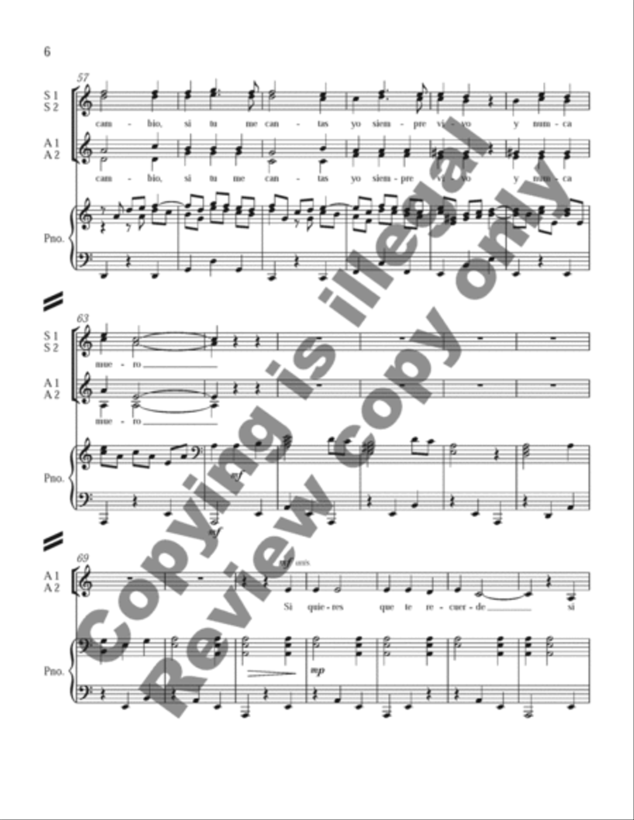 Three Mexican Folk Songs: 1. La Martiniana SSAA scores gallery preview page 14