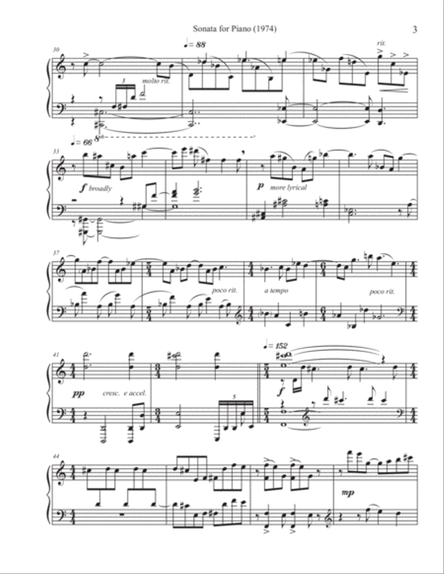 Sonata for Piano (1974) Sonata for Piano (1974) Piano Solo scores gallery preview page 3