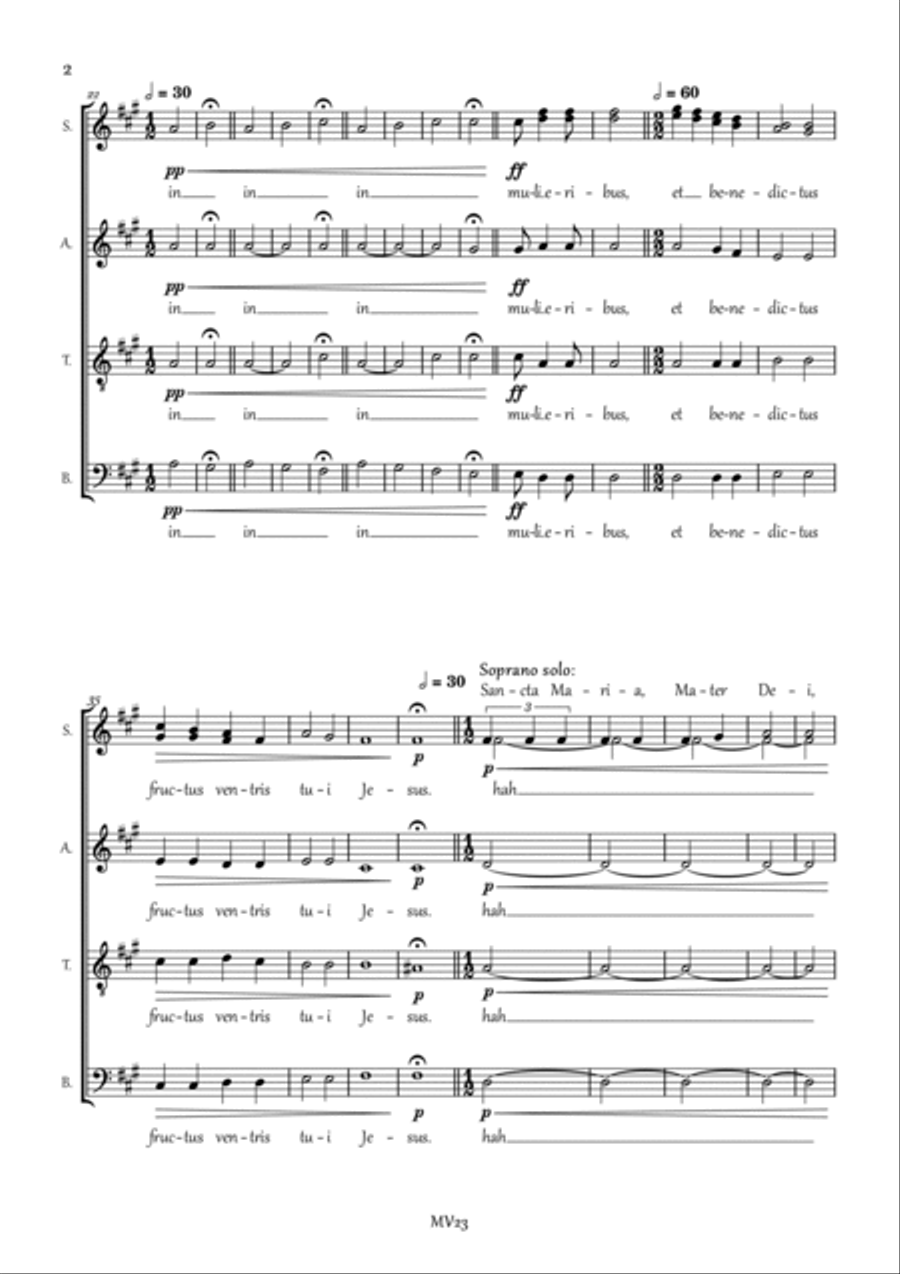 Ave Maria 4-Part scores gallery preview page 2