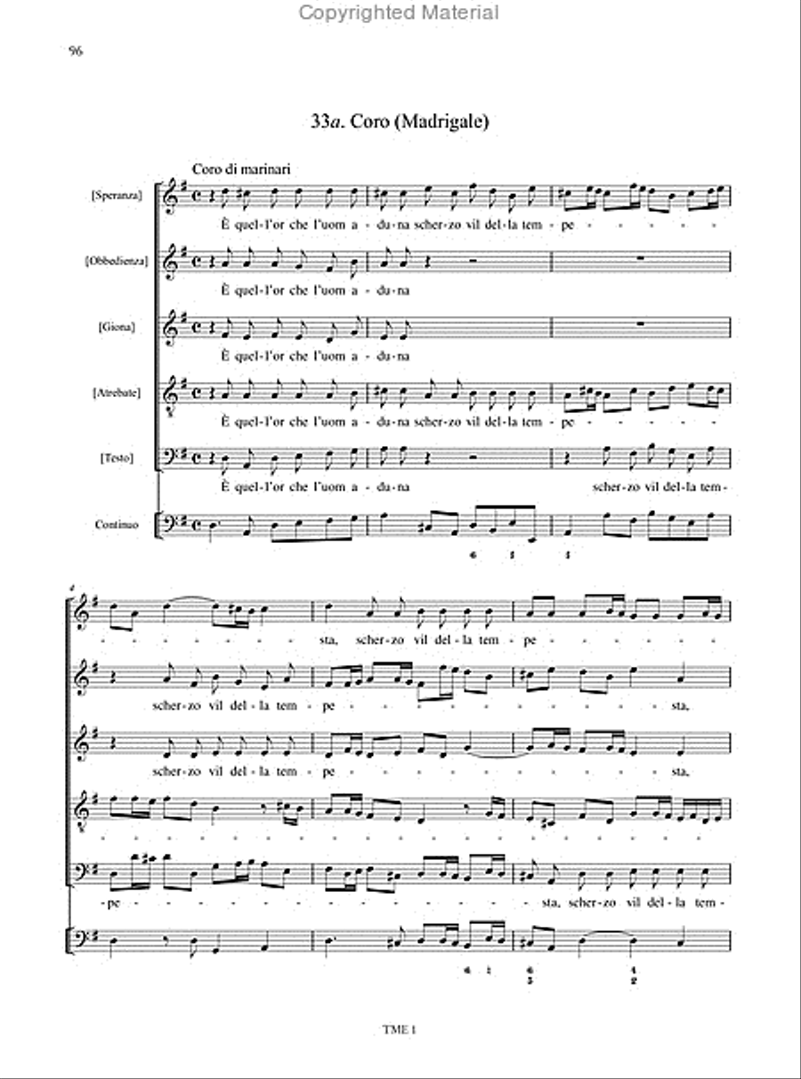 Giona. Oratorio for 5 Voices (SSATB), Strings and Continuo (Modena 1689). Critical Edition SSATB scores gallery preview page 15