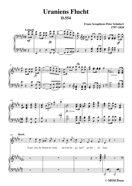 Schubert-Uraniens Flucht(Urania's Flight),D.554,in E Major,for Voice&Piano image number null