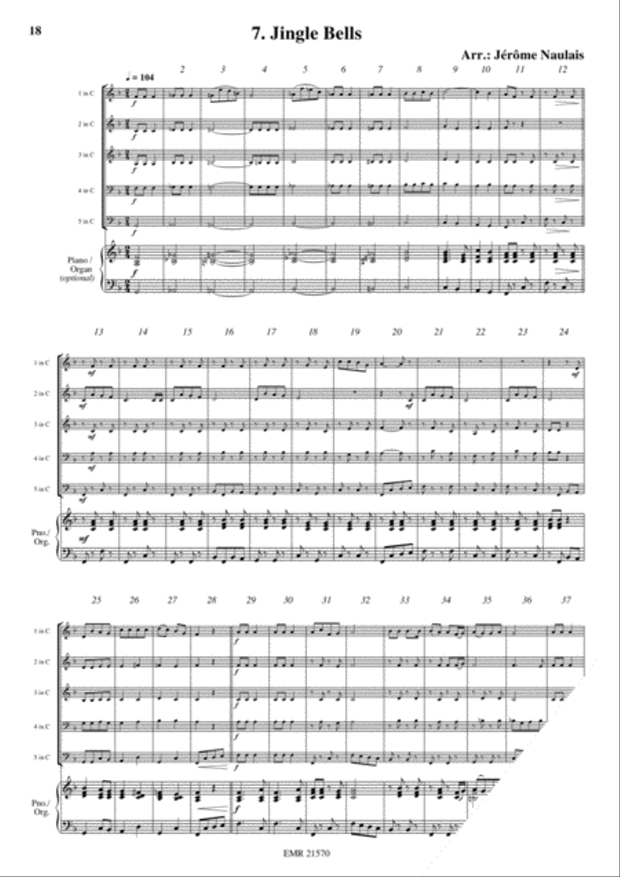 18 Christmas Songs Brass Quintet scores gallery preview page 9