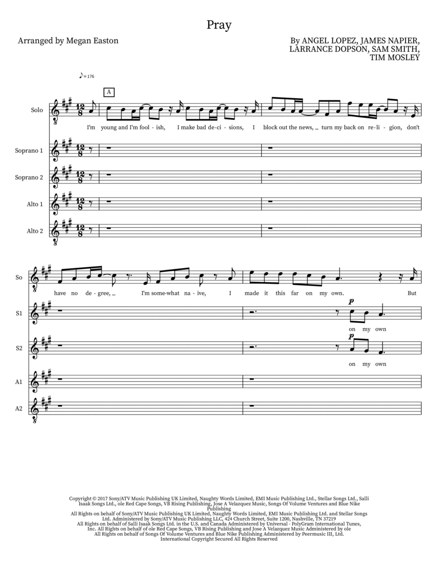 Pray Pray Choir scores gallery preview page 1