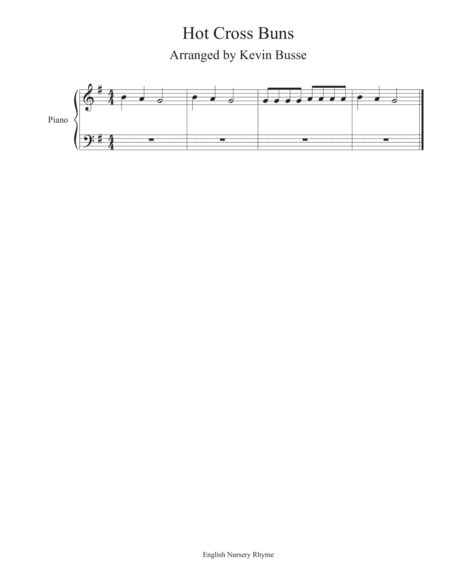 Hot Cross Buns - Piano image number null