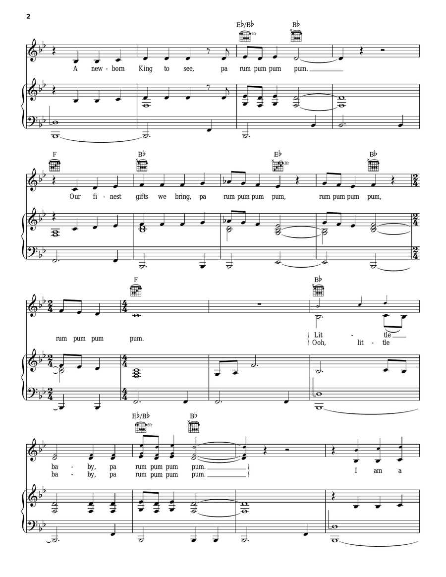 The Little Drummer Boy Guitar scores gallery preview page 2