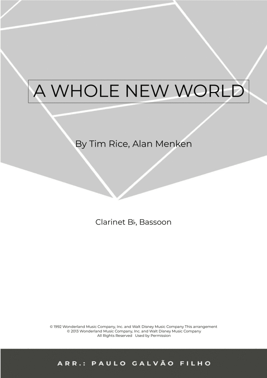 A Whole New World Woodwind Duet scores gallery preview page 1