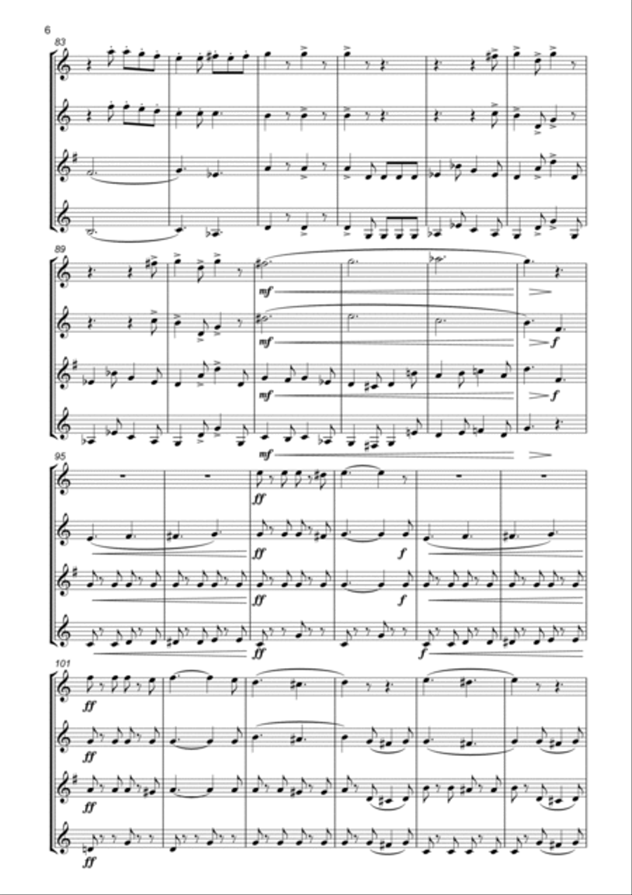 The Liberty Bell for Clarinet Quartet Clarinet Quartet scores gallery preview page 6