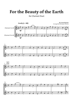 Book cover for For the Beauty of the Earth (for Clarinet Duet) - Easter Hymn