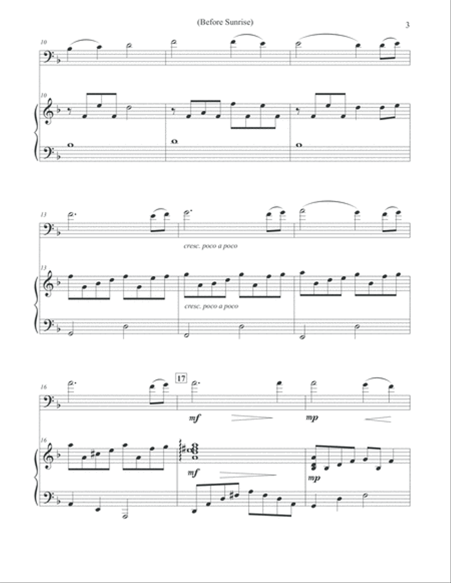 Before Sunrise - Cello & Piano Piano scores gallery preview page 3