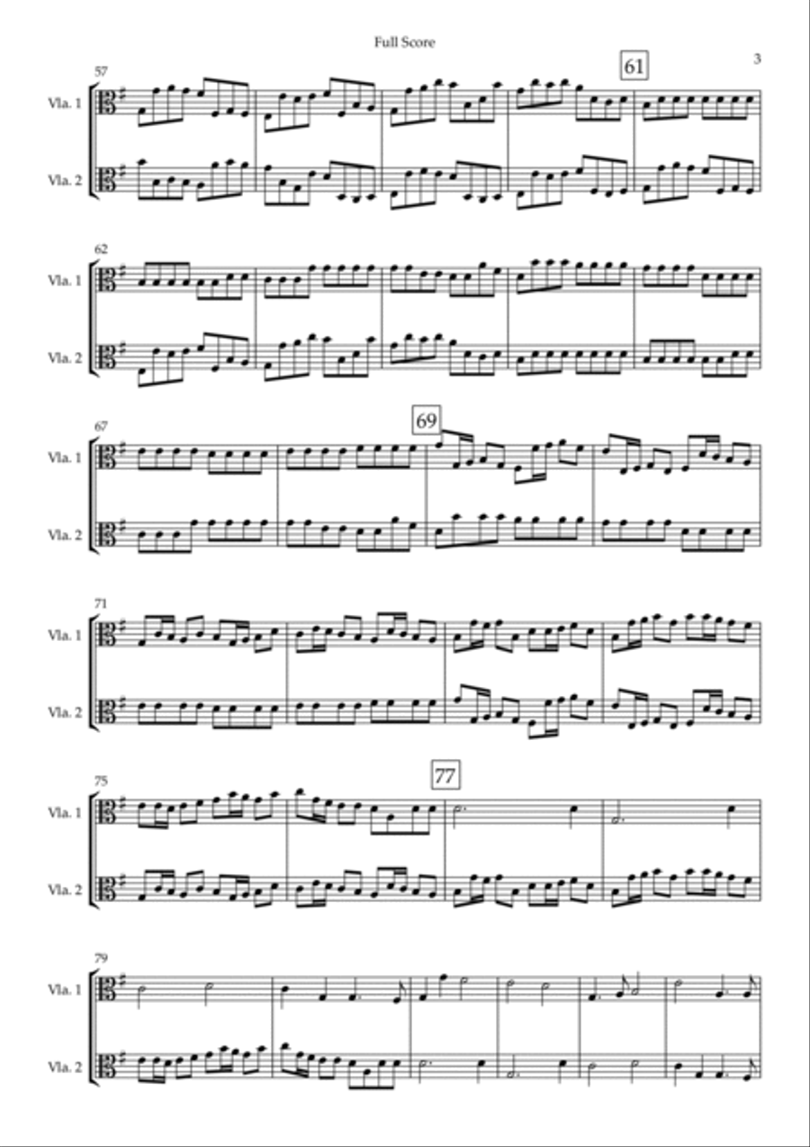 Canon (Johann Pachelbel) for Viola Duo in G Major String Duet scores gallery preview page 3