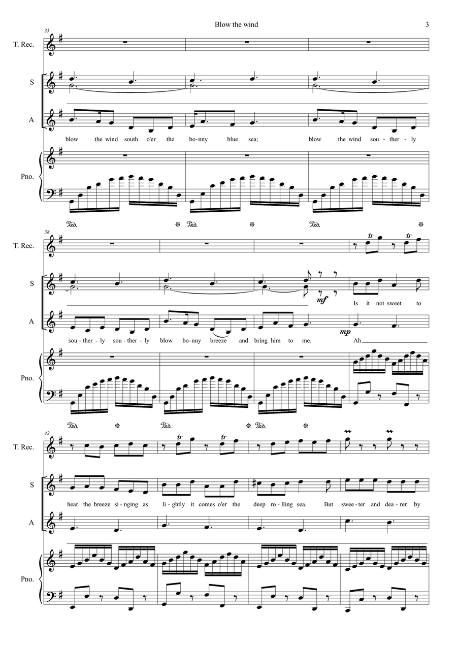 Blow the wind southerly Blow the wind southerly Voice scores gallery preview page 3