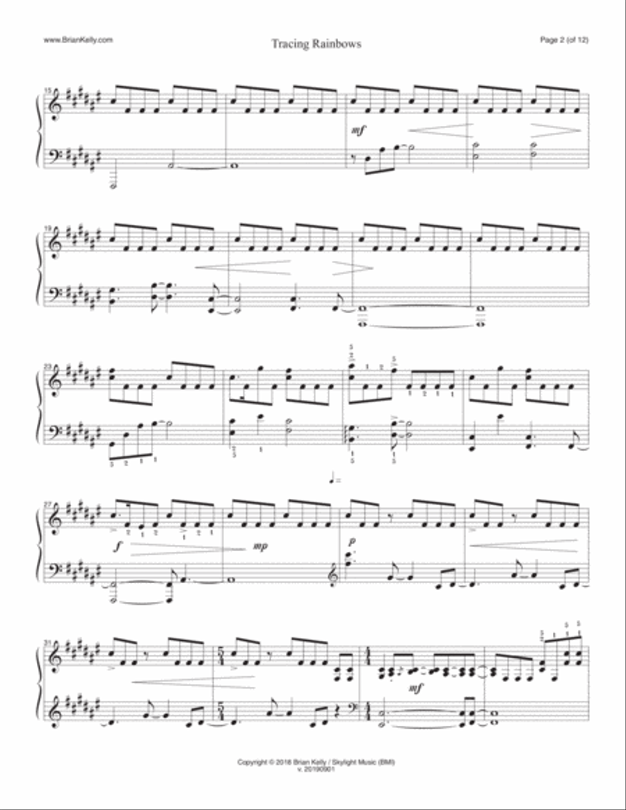 Tracing Rainbows Piano Solo scores gallery preview page 2