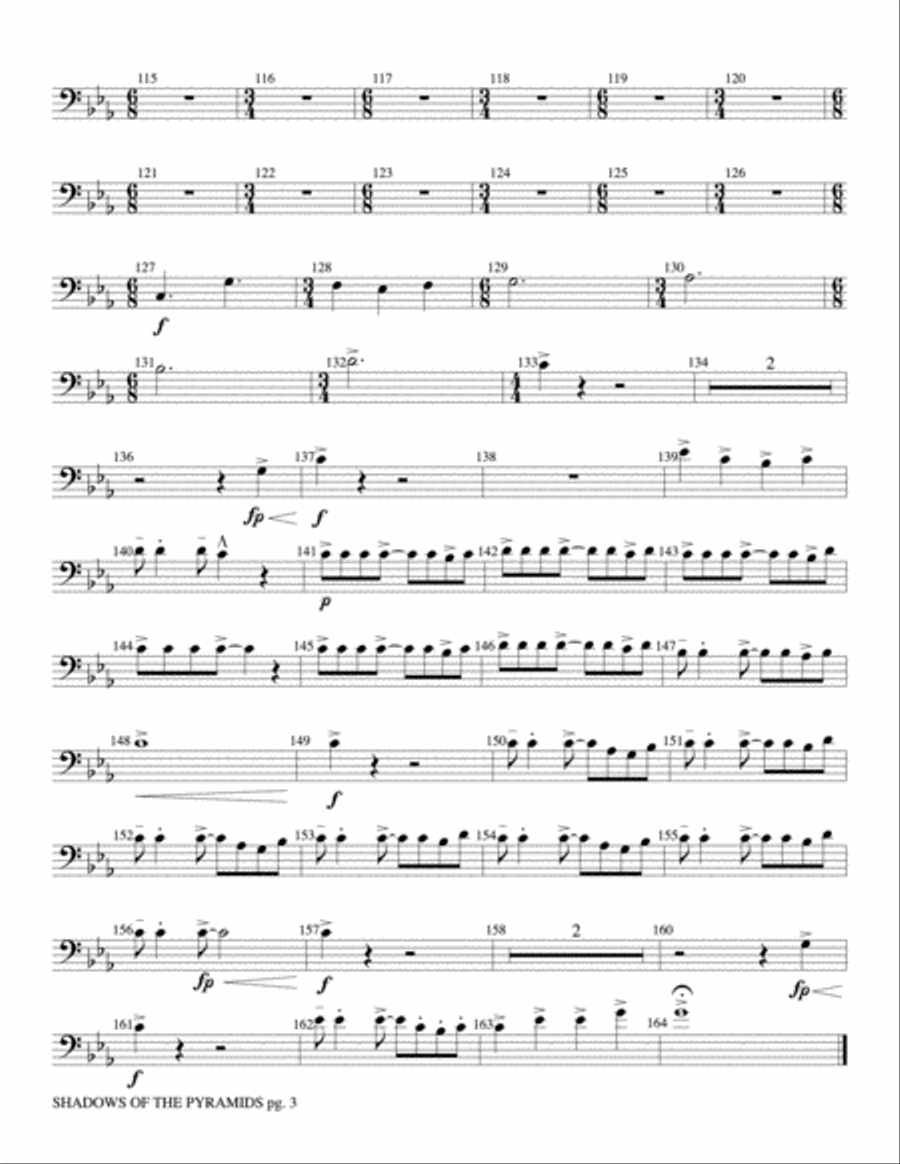 Shadows of the Pyramids: 1st Trombone Concert Band scores gallery preview page 3