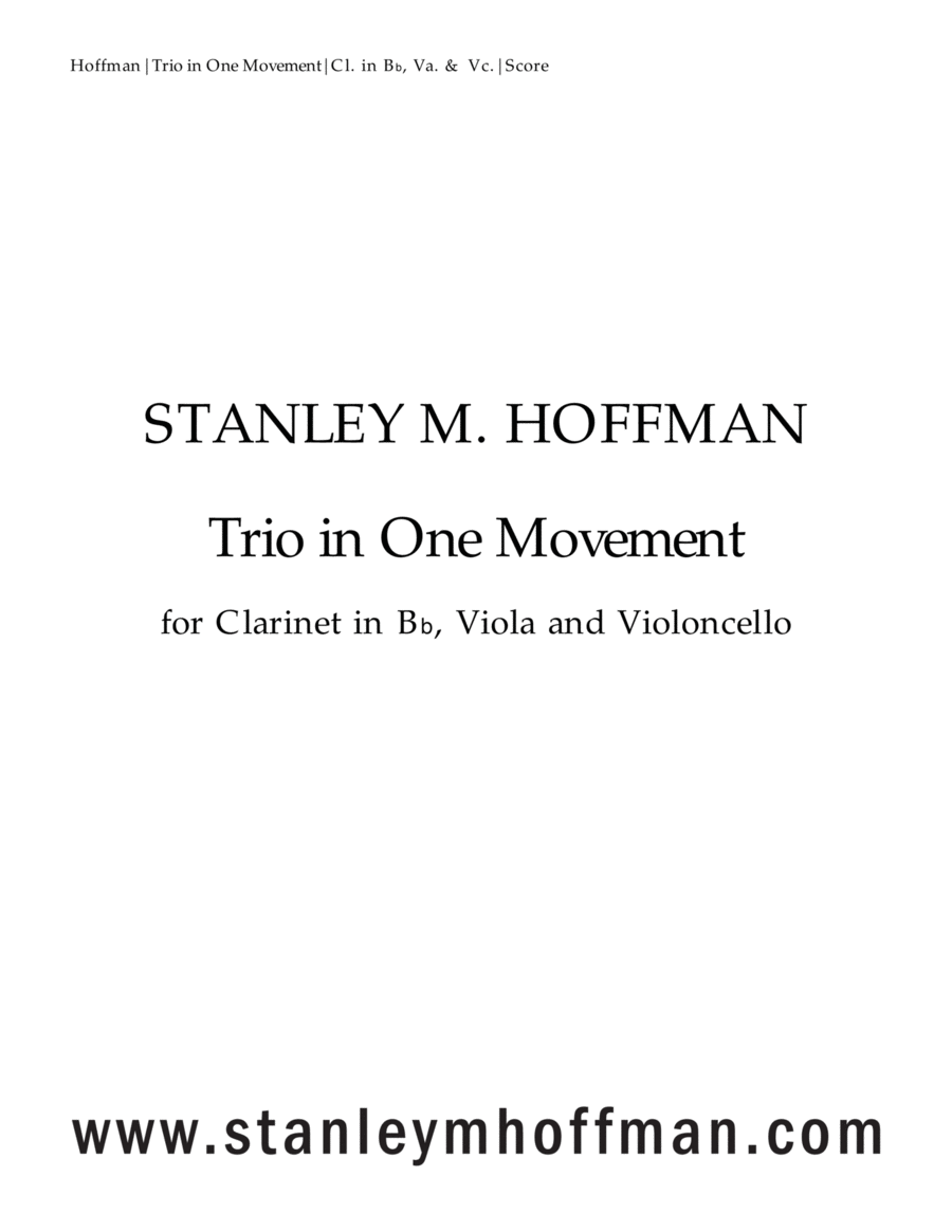 Trio in One Movement Small Ensemble scores gallery preview page 1