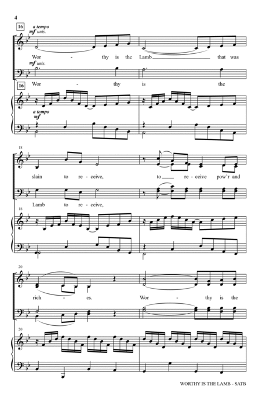 Worthy Is The Lamb Worthy Is The Lamb 4-Part scores gallery preview page 3