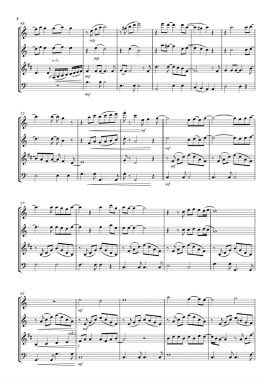 You've Got A Friend Woodwind Quartet scores gallery preview page 4