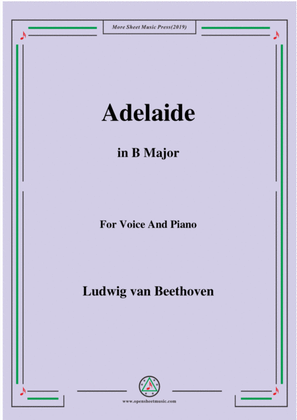 Book cover for Beethoven-Adelaide in B Major,for voice and piano