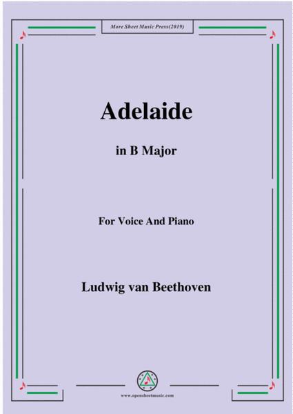 Beethoven-Adelaide in B Major,for voice and piano image number null