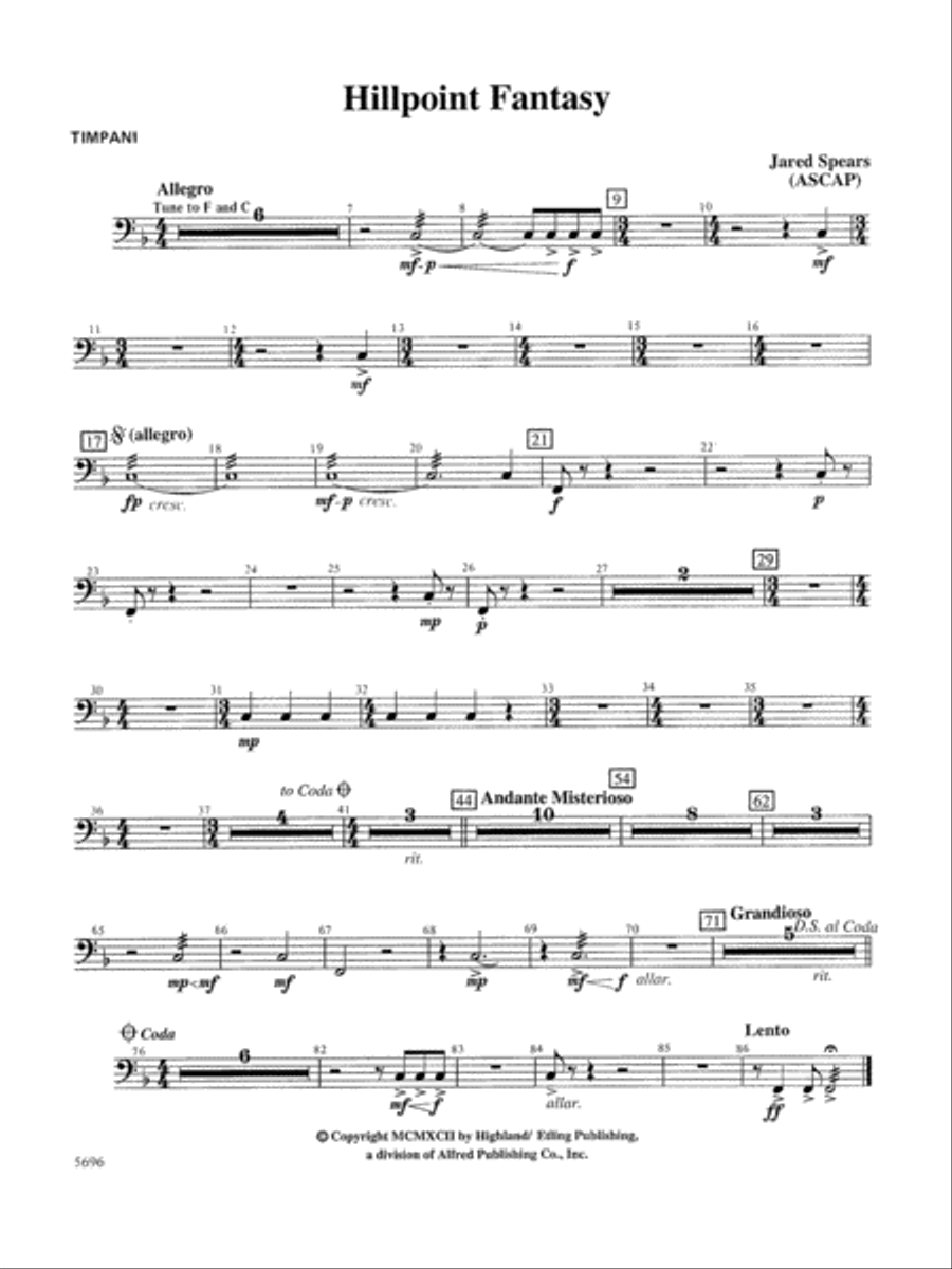Hill Point Fantasy (Overture for Orchestra): Timpani Full Orchestra scores gallery preview page 1
