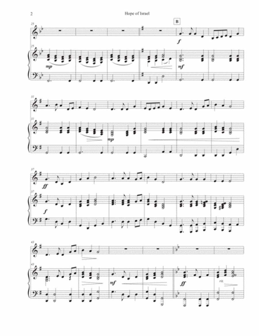 Hope of Israel - Easy Piano Duet for Teacher and Student (beginner) image number null