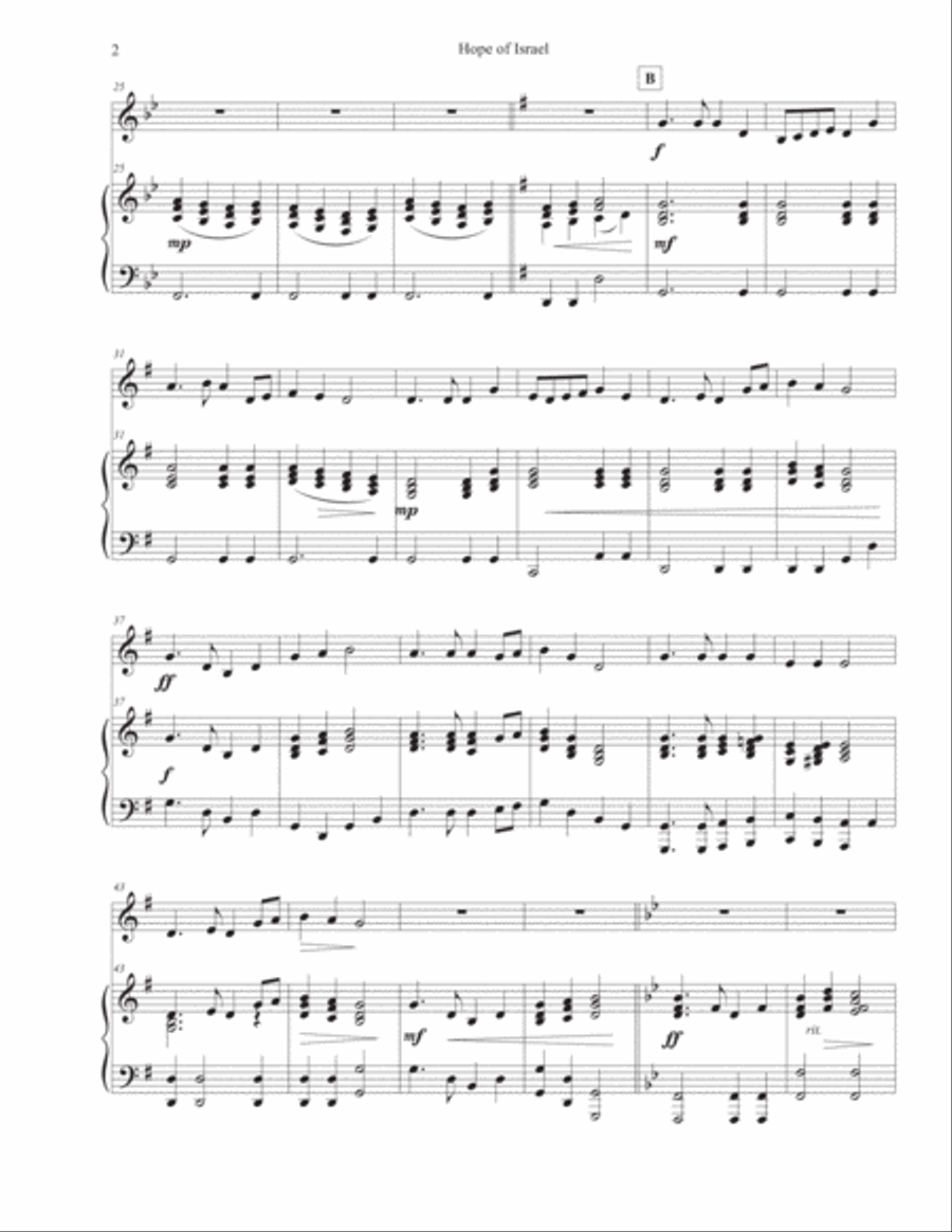 Hope of Israel - Easy Piano Duet for Teacher and Student (beginner) image number null