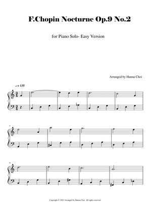 Book cover for [Easy Version] F.Chopin Nocturne Op.9 No.2 - For Piano solo