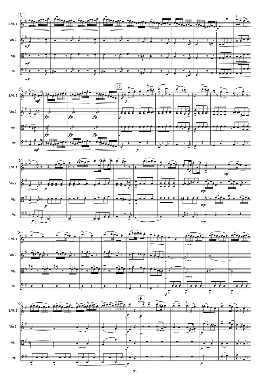 Mozart - Kreisler RONDO fom Haffner serenade String Quartet scores gallery preview page 2
