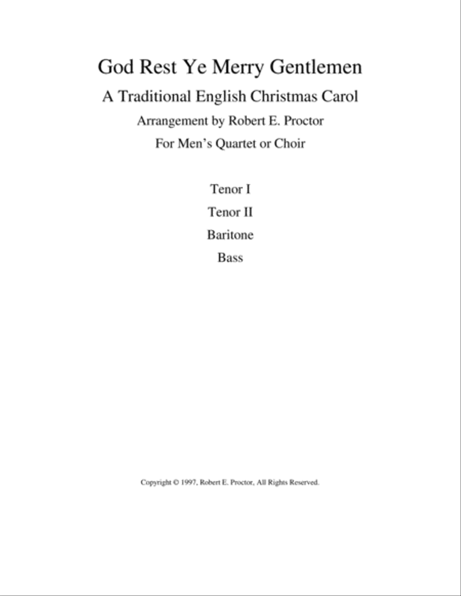 God Rest Ye Merry Gentlemen TTBB scores gallery preview page 1