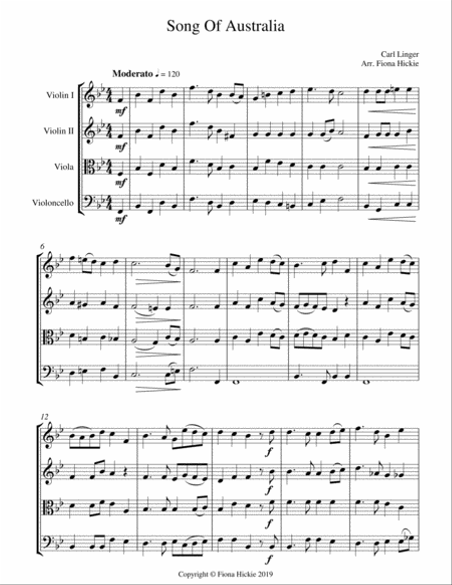 Song Of Australia String Quartet scores gallery preview page 2