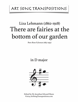 Book cover for LEHMANN: There are fairies at the bottom of our garden (transposed to D major)