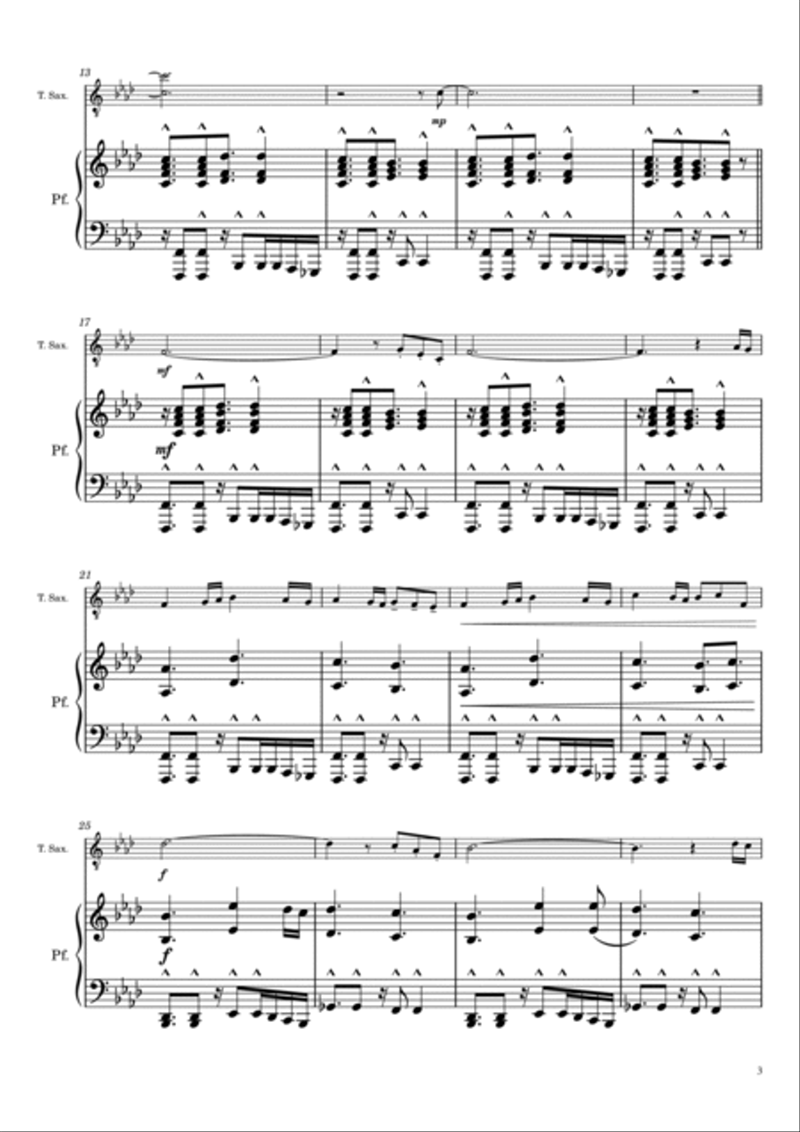 Battlefield 1942 Theme Tenor Saxophone scores gallery preview page 3