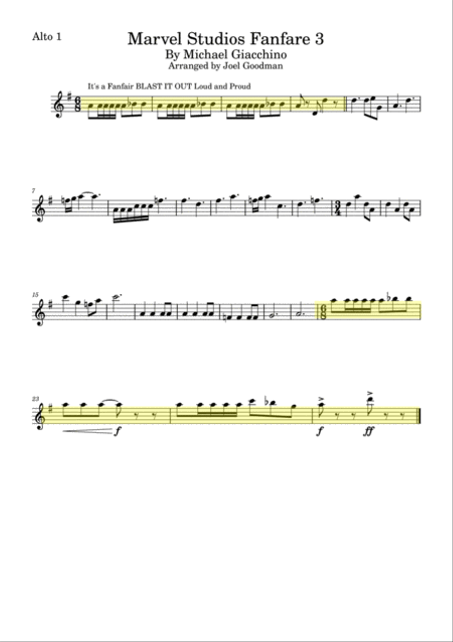 Marvel Studios Fanfare 3 Woodwind Ensemble scores gallery preview page 3