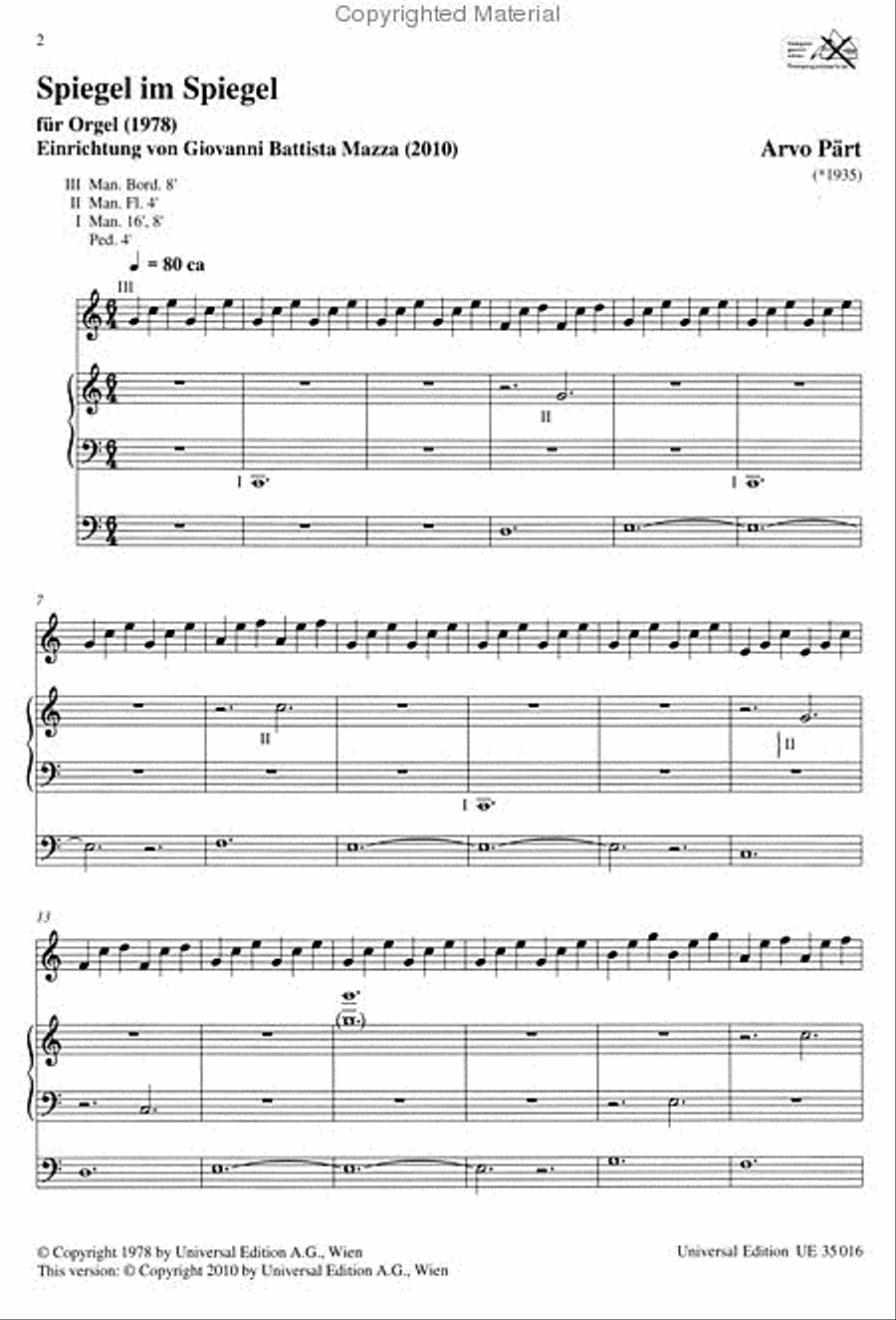 Spiegel im Spiegel Chamber Music scores gallery preview page 2