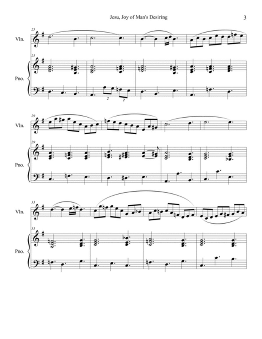 Jesu, Joy of Man's Desiring (Violin Solo) with piano accompaniment image number null