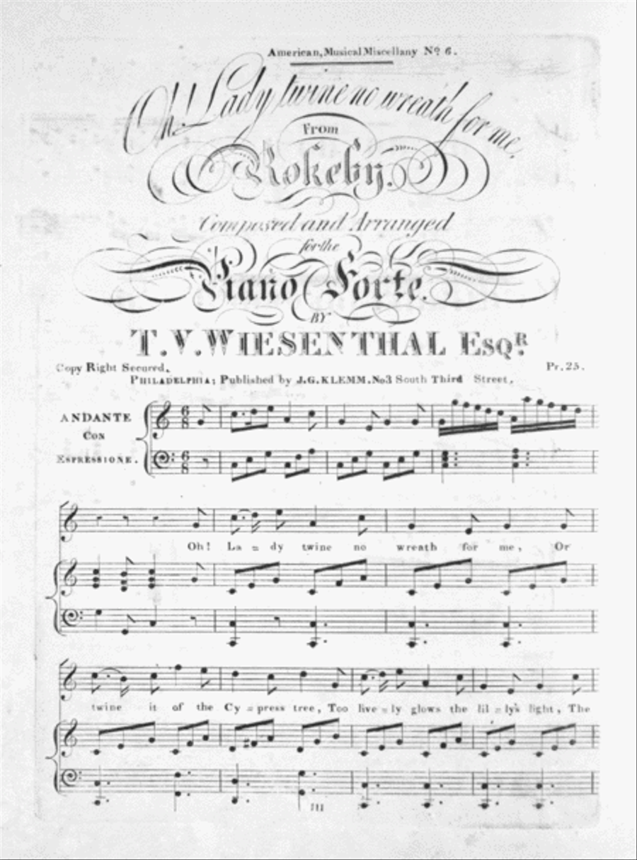 Oh! Lady Twine No Wreath For Me. From Rokeby Voice scores gallery preview page 1