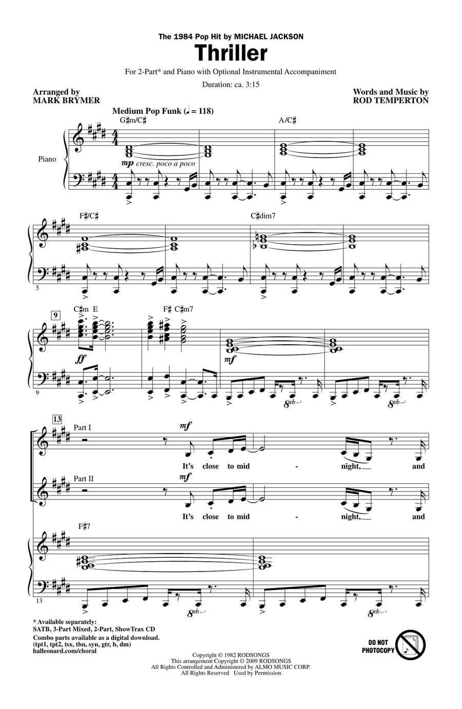 Thriller 2-Part scores gallery preview page 1