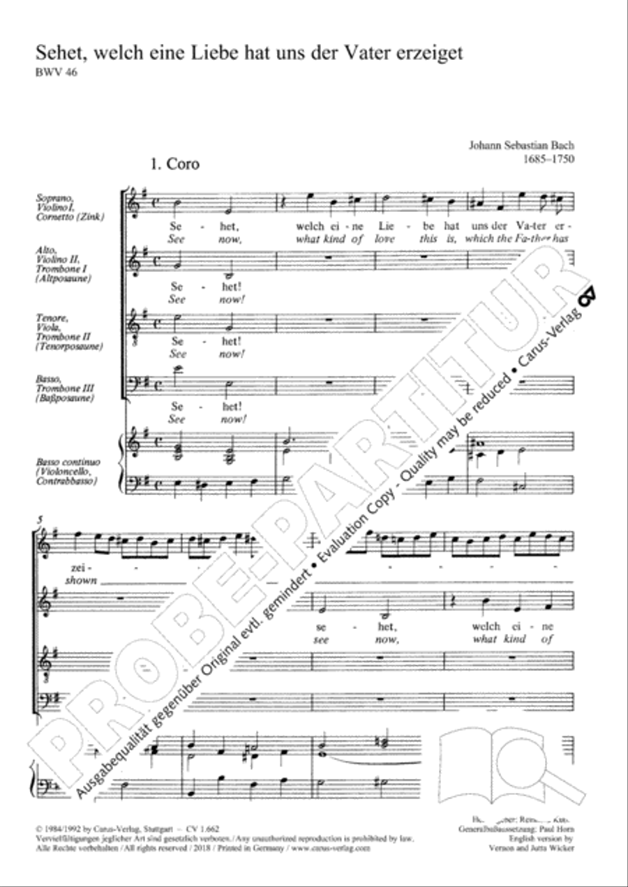 See now, what kind of love (Sehet, welch eine Liebe hat uns der Vater erzeiget) 4-Part scores gallery preview page 18