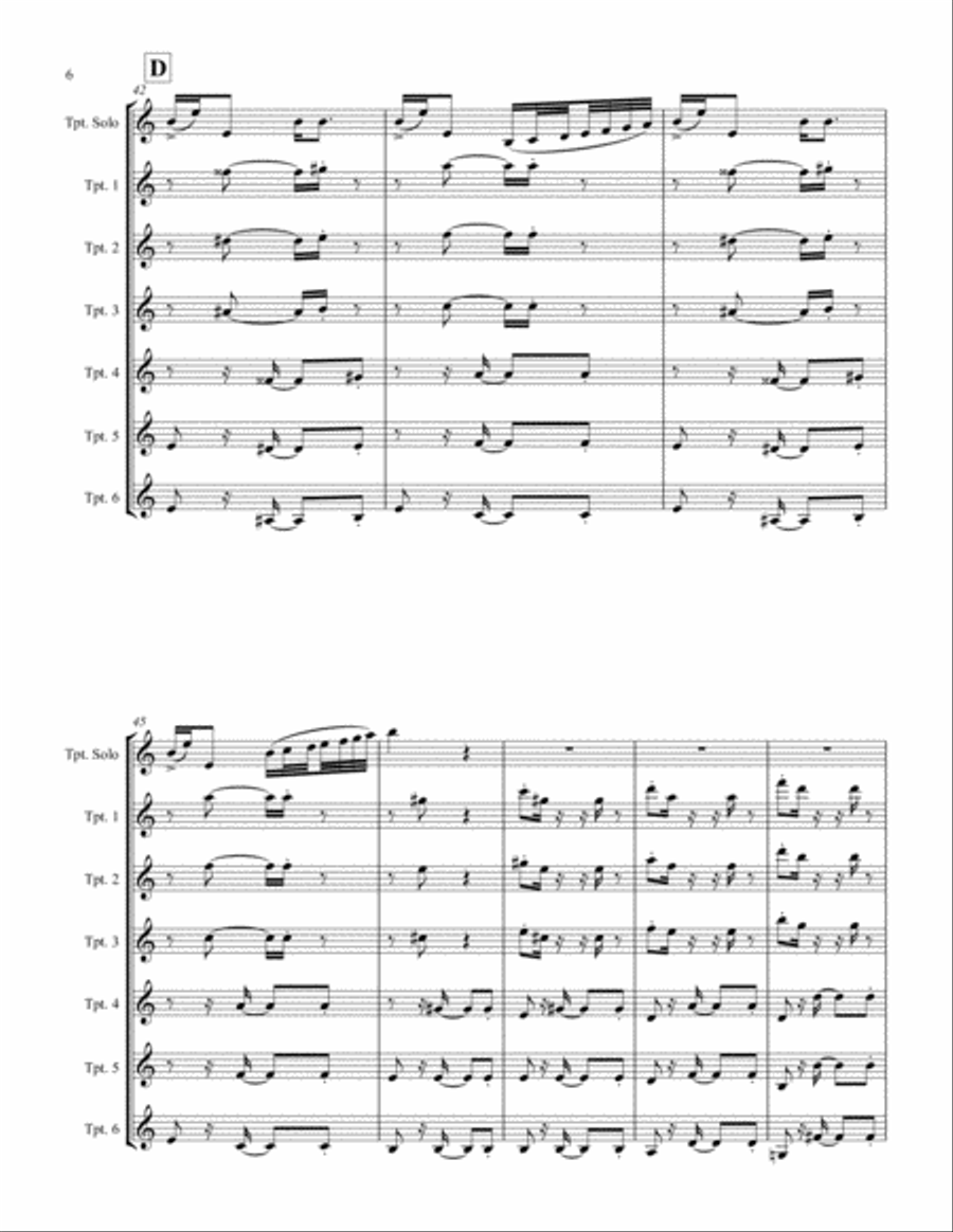 Prelude No. 1 (for Solo Trumpet and Trumpet Ensemble) Trumpet Solo scores gallery preview page 6