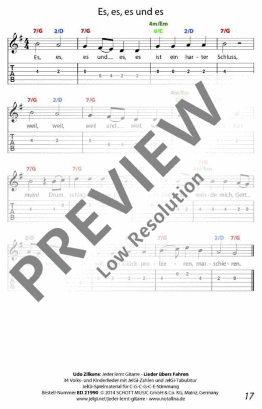 Jeder lernt Gitarre - Lieder übers Fahren Classical Guitar scores gallery preview page 18