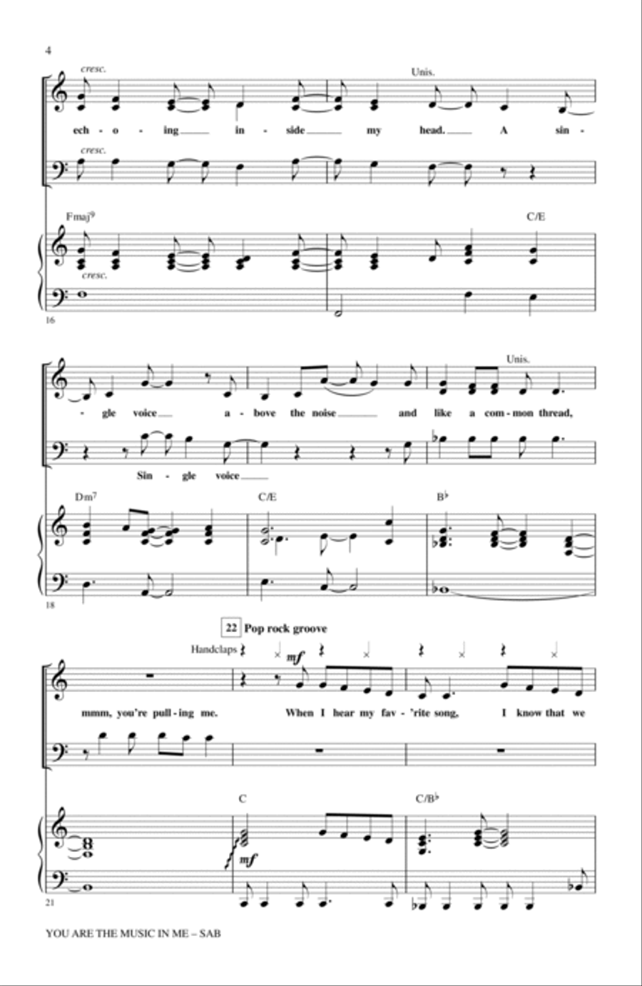 You Are The Music In Me (from High School Musical 2) (arr. Mac Huff) 3-Part scores gallery preview page 3