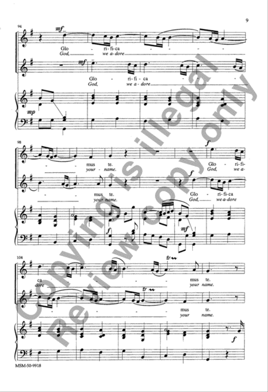 Laudamus Te We Praise You, God (Choral Score) image number null