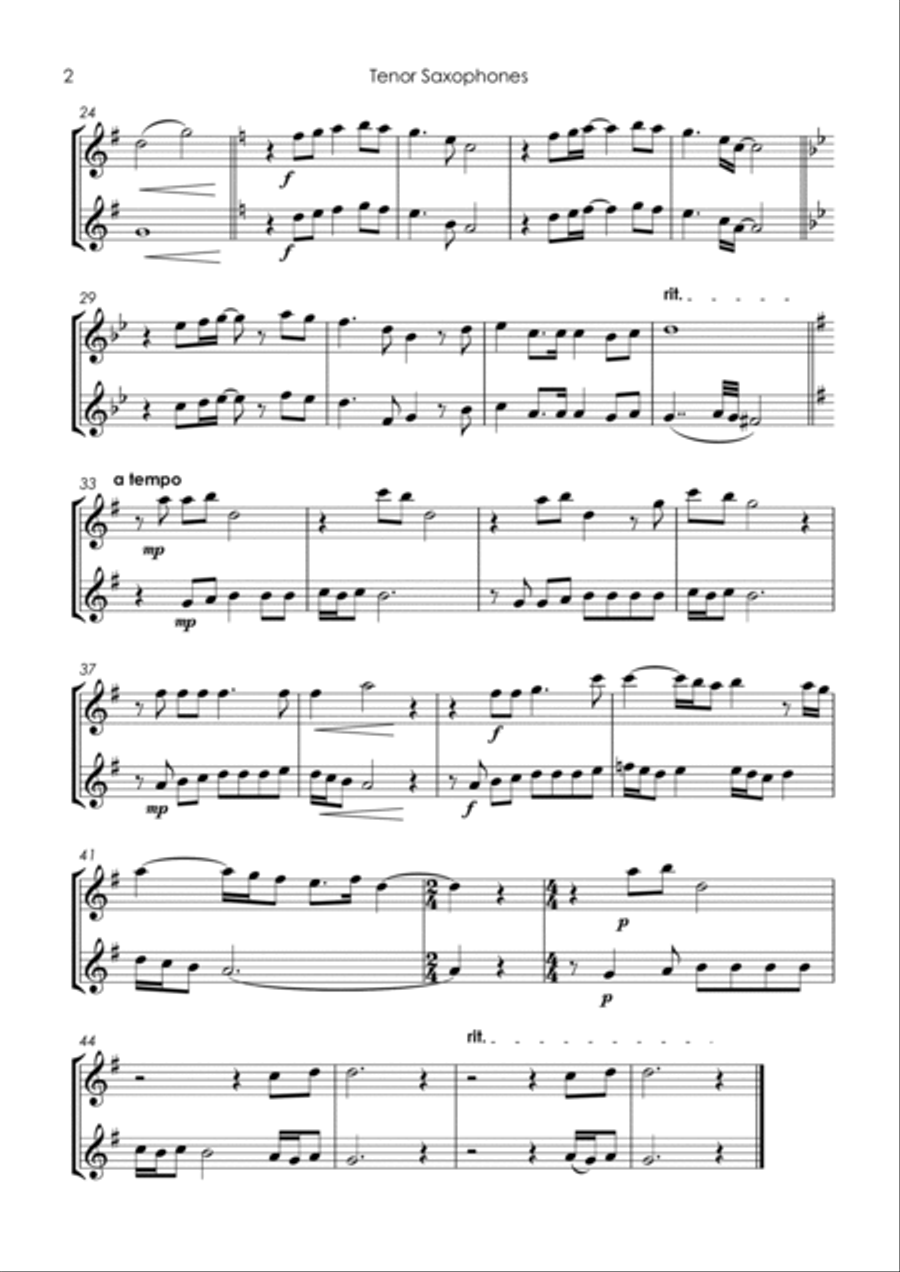 Peace On Earth Woodwind Duet scores gallery preview page 4