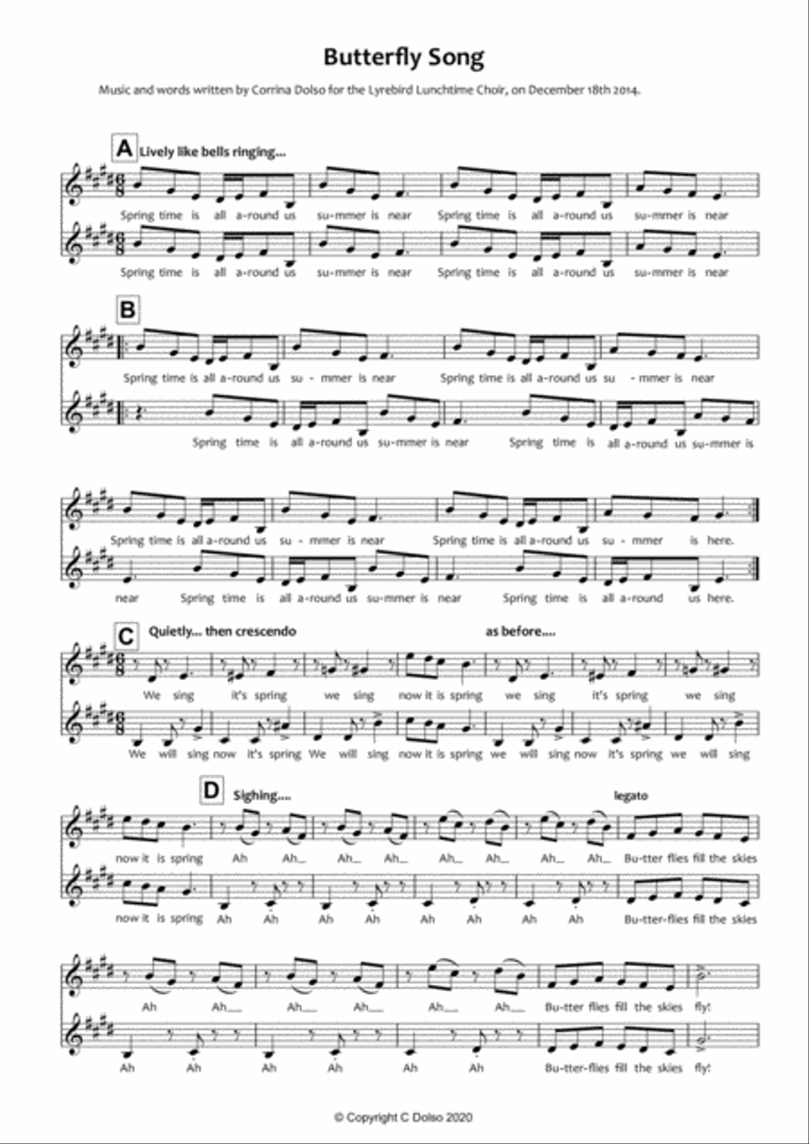 Butterfly Song Choir scores gallery preview page 2