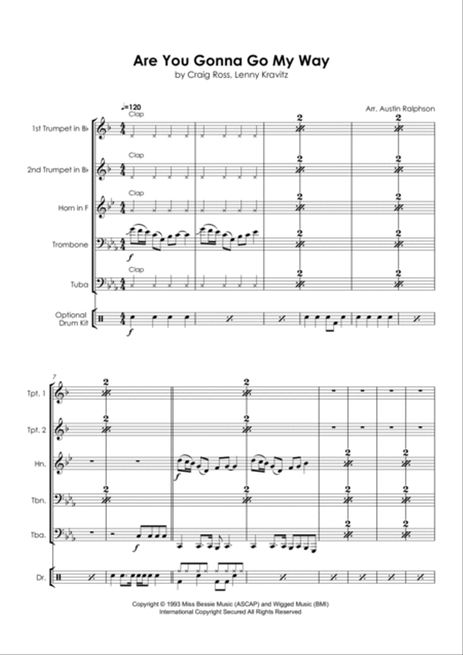 Are You Gonna Go My Way Are You Gonna Go My Way Horn scores gallery preview page 3