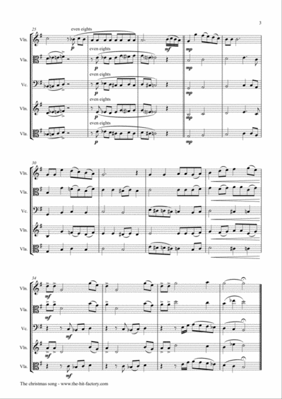 The Christmas Song (Chestnuts Roasting On An Open Fire) String Trio scores gallery preview page 3