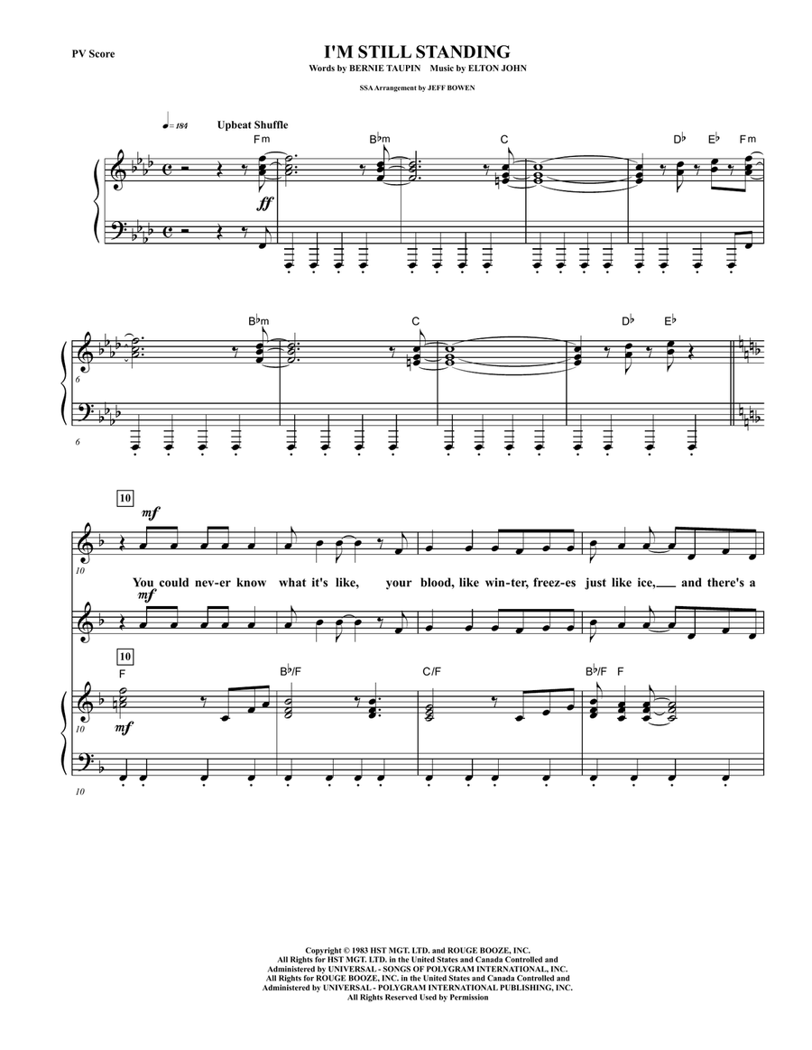 I'm Still Standing SSA scores gallery preview page 1