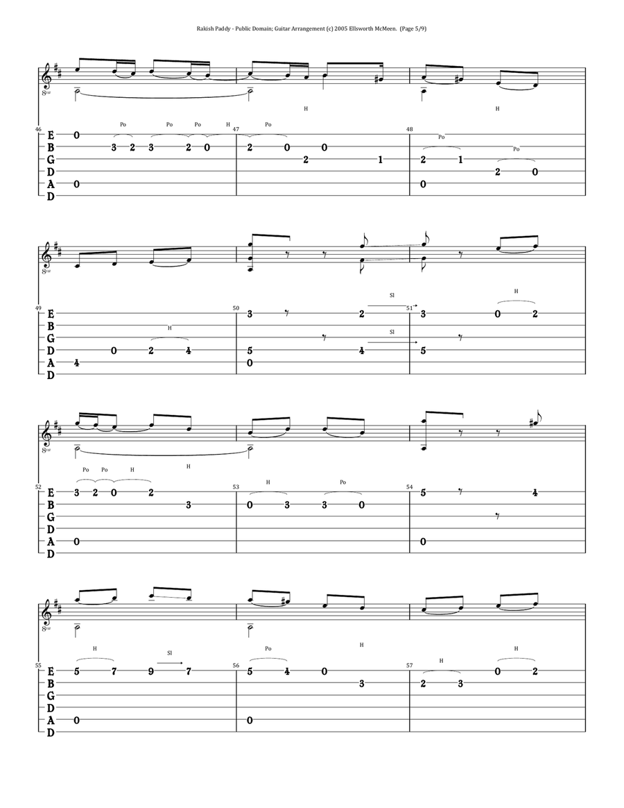 Rakish Paddy (For Fingerstyle Guitar Tuned Drop D) Acoustic Guitar scores gallery preview page 5