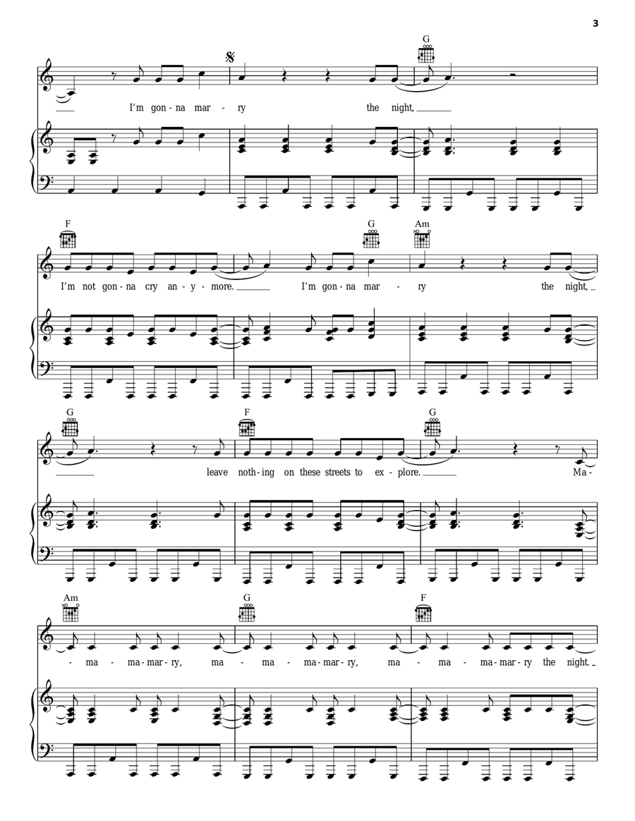 Marry The Night Marry The Night Piano, Vocal, Guitar scores gallery preview page 3