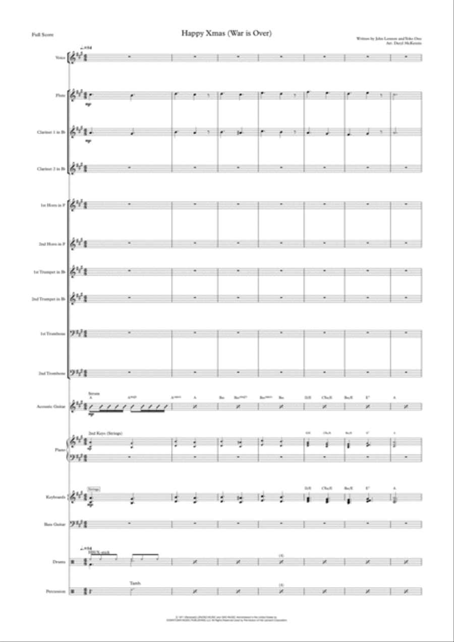 Happy Xmas (War Is Over) Flute scores gallery preview page 1